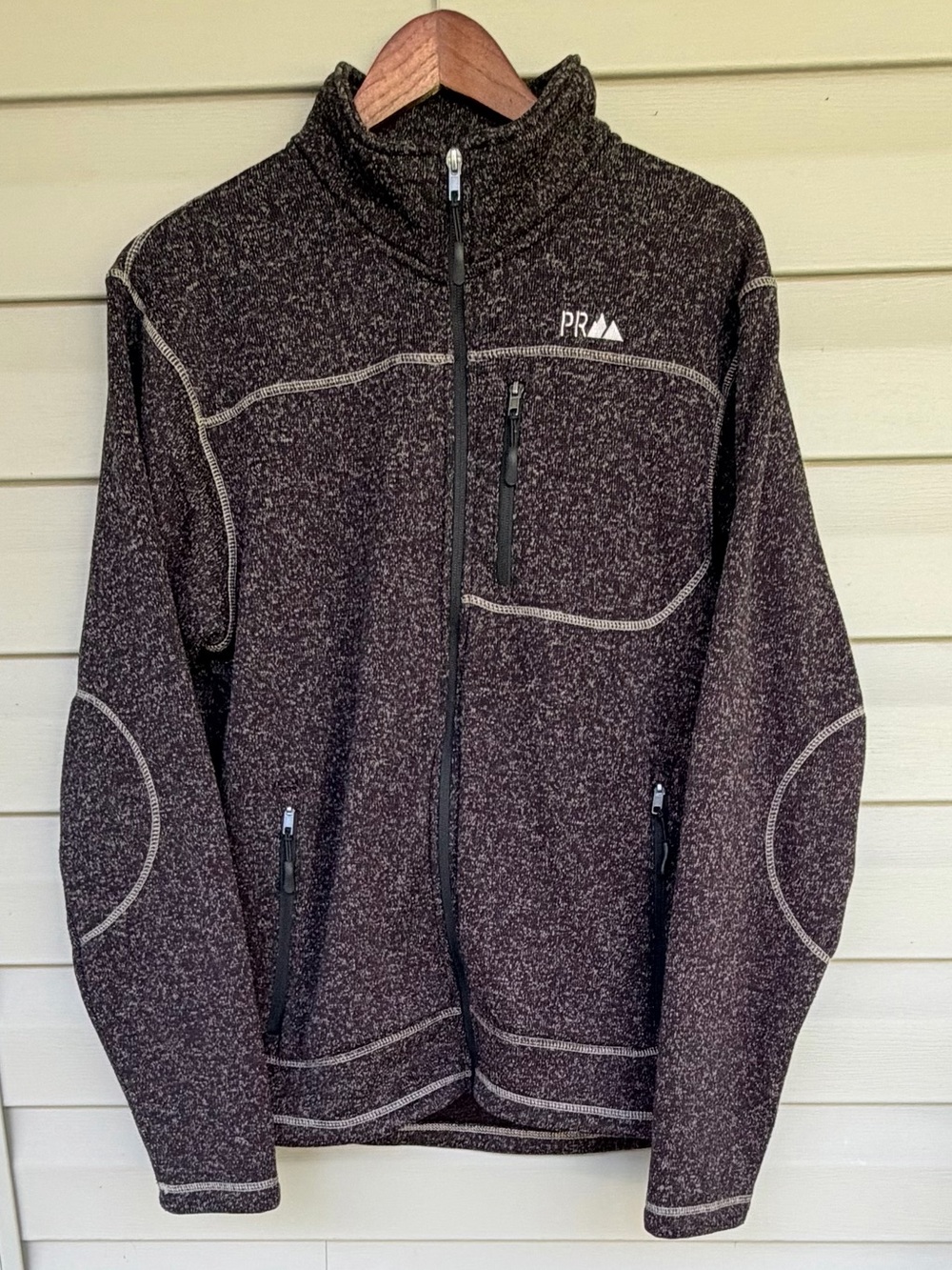 Powder River Outfitters Men’s Melange Knit Full Zip Jacket Charcoal Panhandle